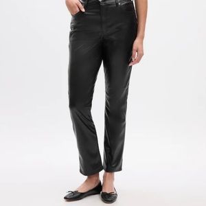 Gap vegan leather high rise vintage slim|  black 25/0 | like new | straight leg